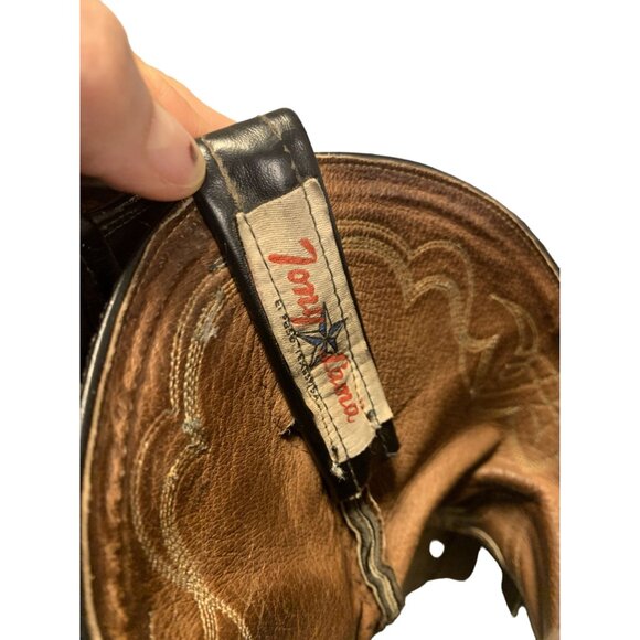 Tony Lama Black Leather Western Cowboy Boots Size‎ 8.5 D main image 6